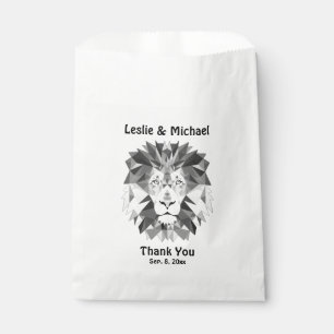 Geometric Lion Black and White Favour Bag