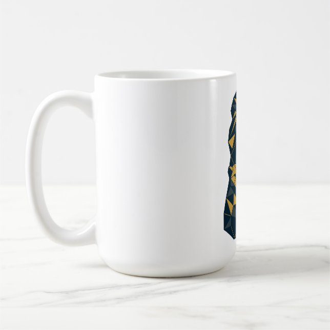 Geometric Lion Dad with Cubs Best Dad Coffee Mug (Left)