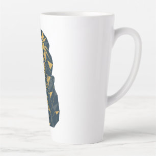 Geometric Lion Dad with Cubs Best Dad Latte Mug