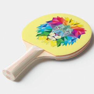 Geometric Lion Head Ping Pong Paddle