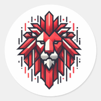 Geometric Lion Head Sticker – Bold Art for Every S