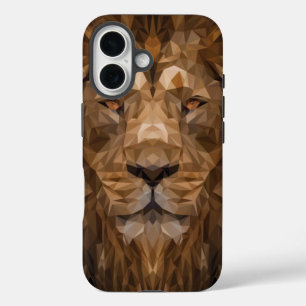 Geometric Lion Portrait iPhone 16 Case