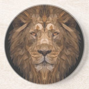 Geometric Lion Portrait Coaster