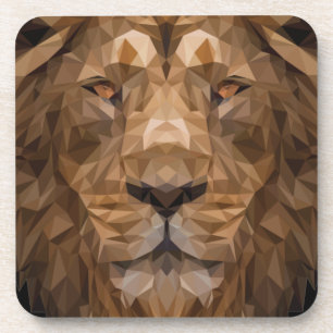 Geometric Lion Portrait Coaster