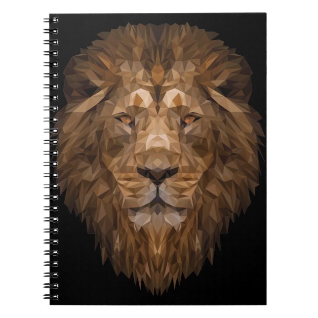 Geometric Lion Portrait Notebook (Front)