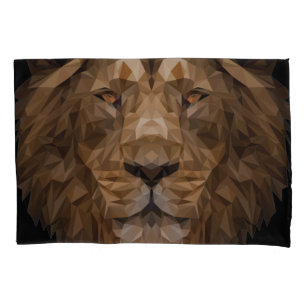 Geometric Lion Portrait Pillowcase