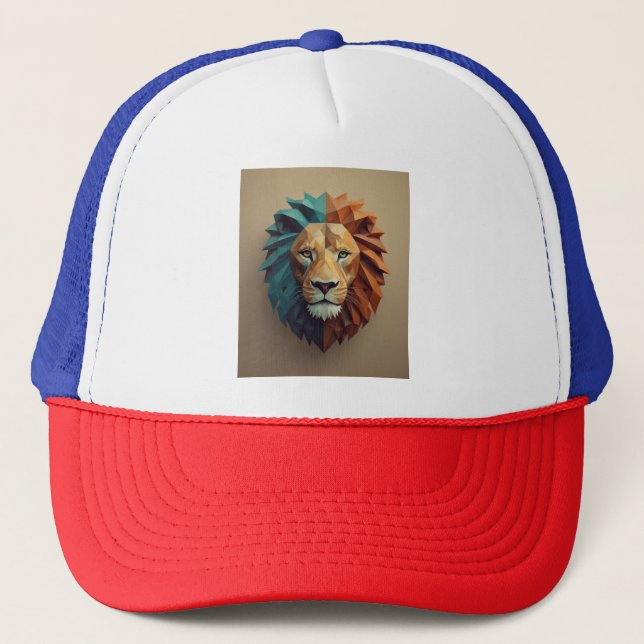 Geometric Lion Trucker Hat  (Front)