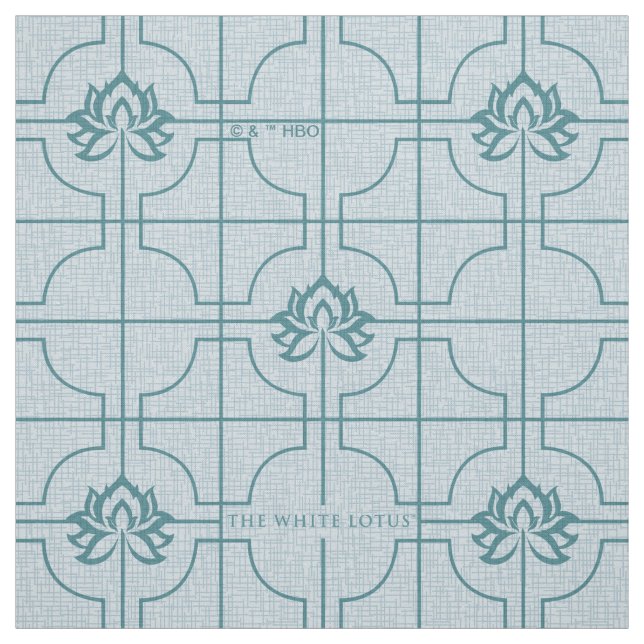 Geometric Lotus Grid Pattern - The White Lotus Fabric (Swatch)