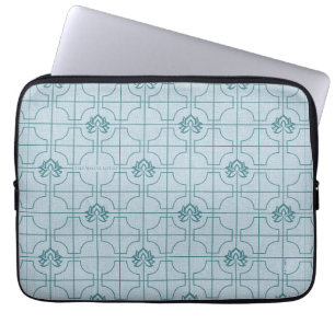 Geometric Lotus Grid Pattern - The White Lotus Laptop Sleeve