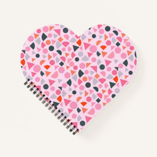 Geometric Love Design in Cream, Rose, and Midnight Notebook