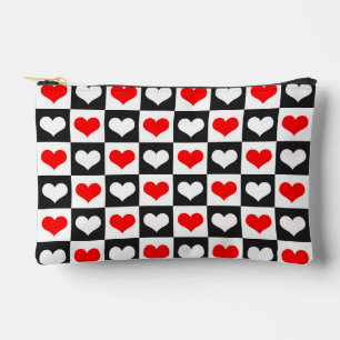 Geometric Love Heart Pattern Design Accessory Pouch