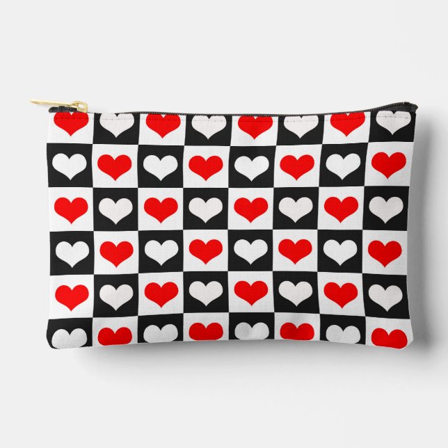 Geometric Love Heart Pattern Design  Accessory Pouch (Front)