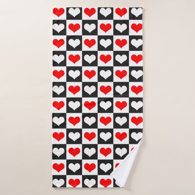 Geometric Love Heart Pattern Design  Bath Towel (Bath Towel)