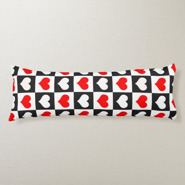 Geometric Love Heart Pattern Design  Body Cushion (Front)