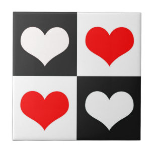 Geometric Love Heart Pattern Design Ceramic Tile