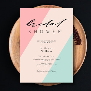 Geometric Love Story Bridal Shower - Customisable Invitation