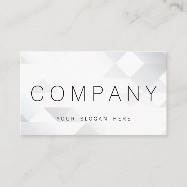 Geometric  Luminous Grey Silver Business Card (Front)