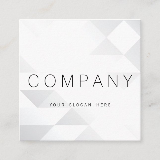 Geometric Luminous GreySilver Square Business Card (Front)