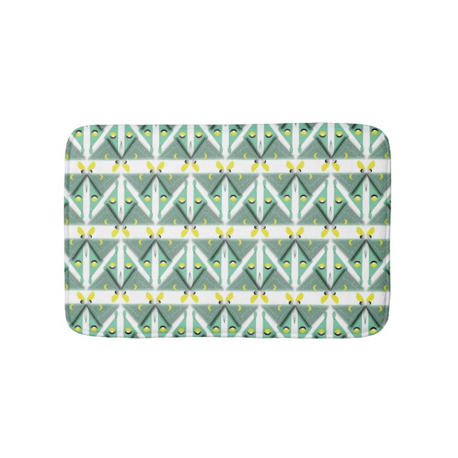 Geometric Luna Moth Bath Mat (Front)