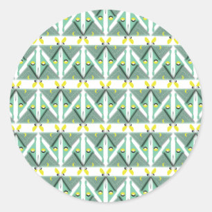 Geometric Luna Moth Classic Round Sticker