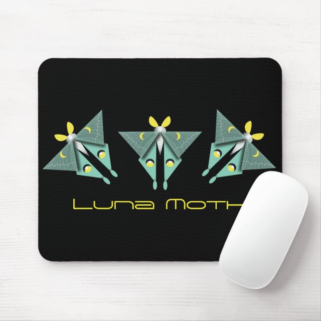 Geometric Luna Moth     Mouse Pad (With Mouse)