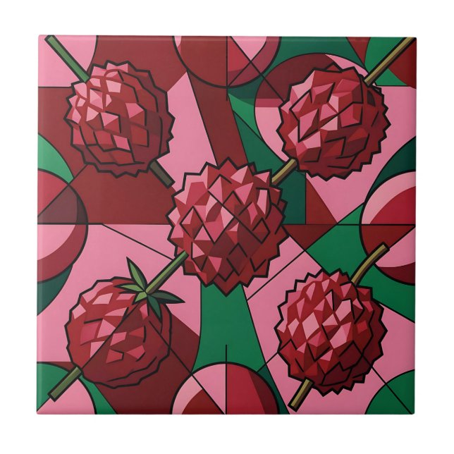 Geometric Lychee Pattern Ceramic Tile (Front)
