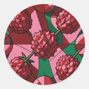 Geometric Lychee Pattern Classic Round Sticker