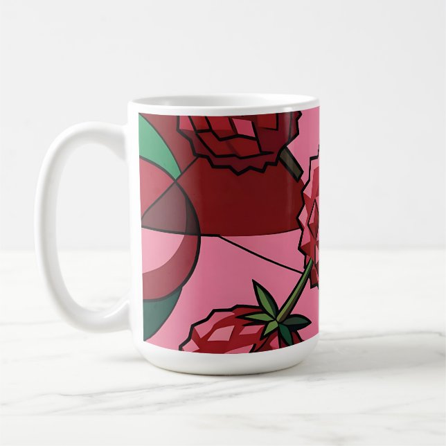 Geometric Lychee Pattern Coffee Mug (Left)
