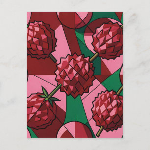 Geometric Lychee Pattern Postcard