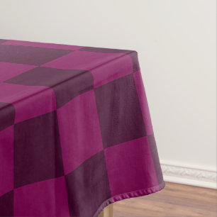 Geometric Magenta and Dark Maroon Chequerboard Tablecloth