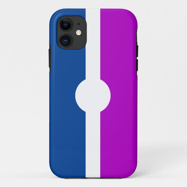 Geometric Magenta Pink Royal Blue White Stripes Case-Mate iPhone Case (Back)