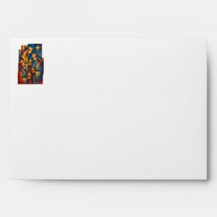 Geometric Magi - Three Wise Men Christmas Star Art Envelope