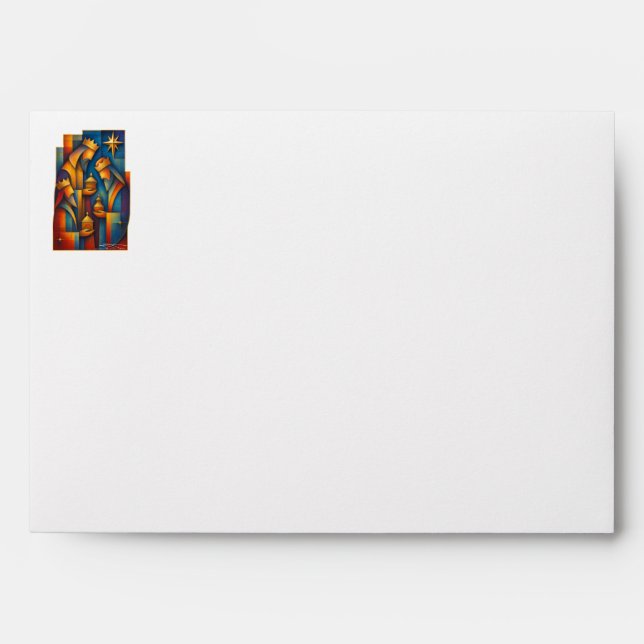 Geometric Magi - Three Wise Men Christmas Star Art Envelope (Front)