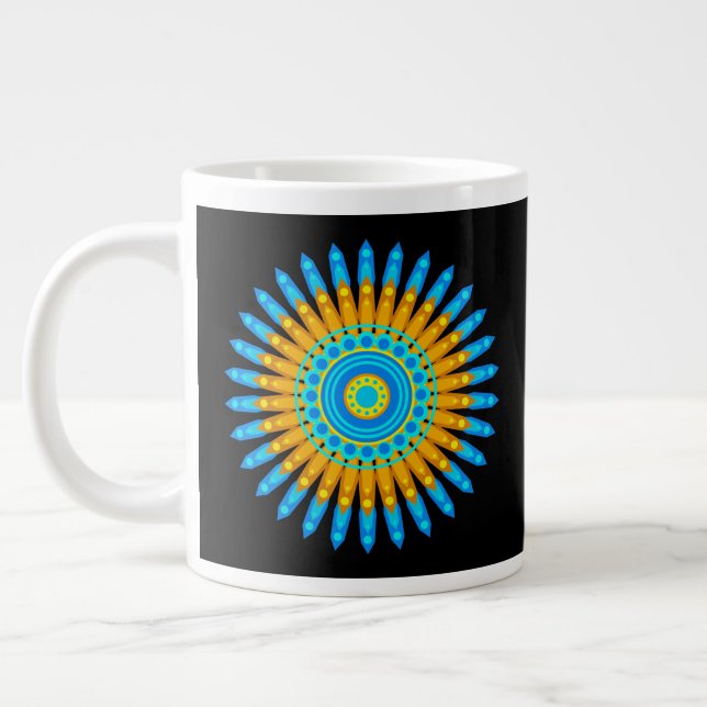 Geometric Mandala Art Circle Design 48256 Large Coffee Mug (Left)