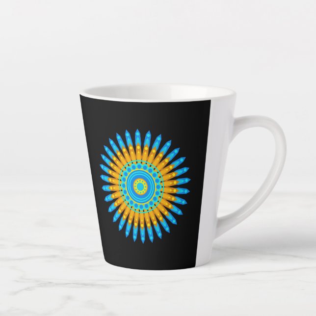 Geometric Mandala Art Circle Design 48256 Latte Mug (Right)