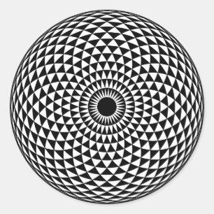 Geometric Mandala eye in black and white Classic Round Sticker