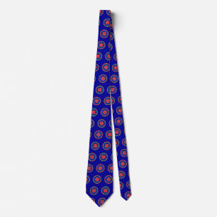 Geometric Mandala - on Blue Tie