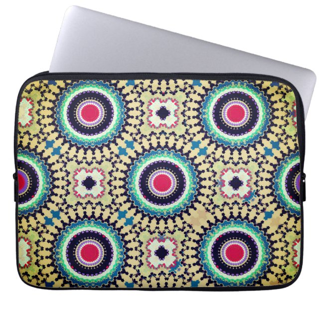 Geometric, Mandala Pattern Laptop Sleeve (Front)