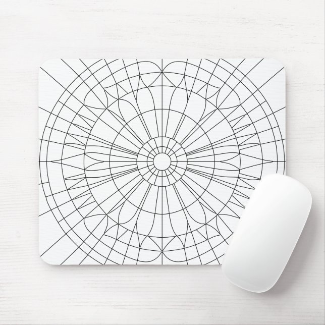 Geometric Mandala Pattern Mouse Pad (With Mouse)