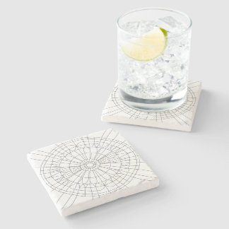 Geometric Mandala Pattern Stone Coaster