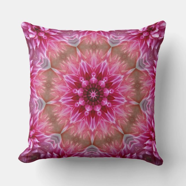 Geometric Mandala Pink Flower Pattern-67545 Cushion (Front)