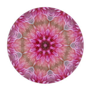 Geometric Mandala Pink Flower Pattern-67545 Cutting Board