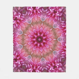 Geometric Mandala Pink Flower Pattern-67545 Fleece Blanket