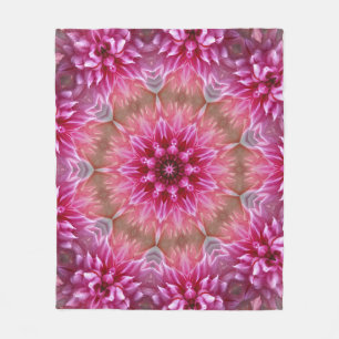 Geometric Mandala Pink Flower Pattern-67545 Fleece Blanket