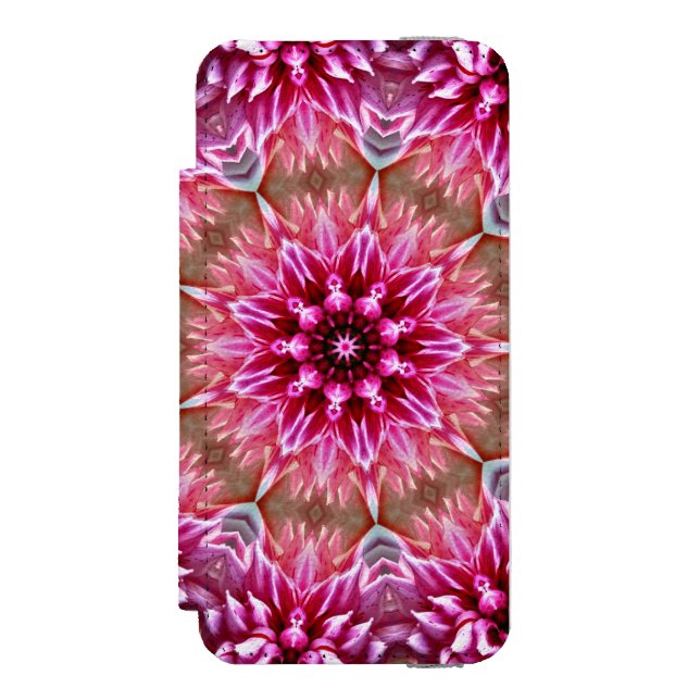 Geometric Mandala Pink Flower Pattern-67545 Incipio iPhone Wallet Case (Folio Front)