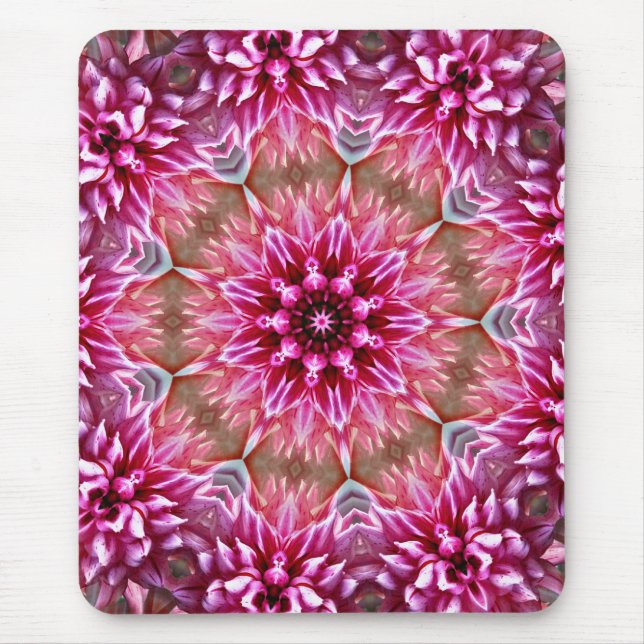 Geometric Mandala Pink Flower Pattern-67545 Mouse Pad (Front)