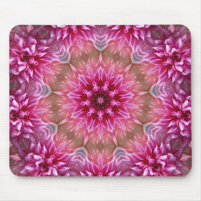 Geometric Mandala Pink Flower Pattern-67545 Mouse Pad (Front)