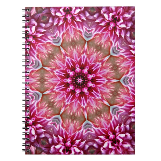 Geometric Mandala Pink Flower Pattern-67545 Notebook (Front)