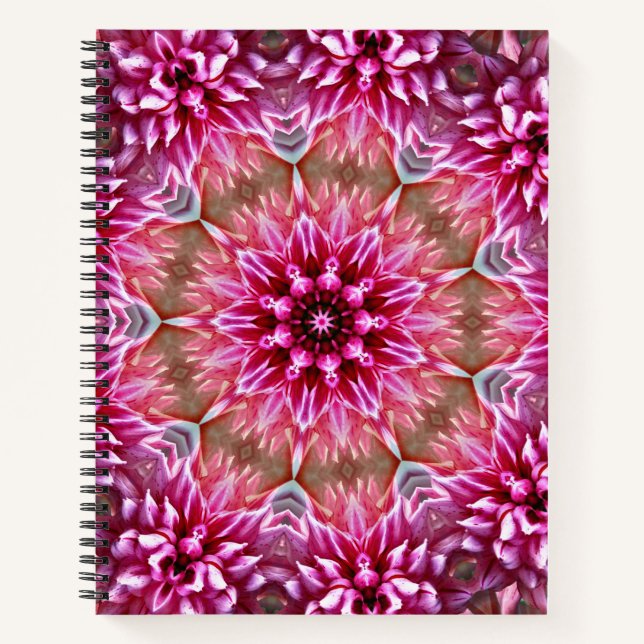 Geometric Mandala Pink Flower Pattern-67545 Notebook (Front)