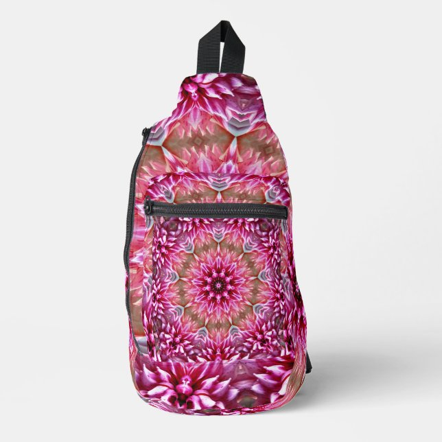 Geometric Mandala Pink Flower Pattern-67545 Sling Bag (Front)